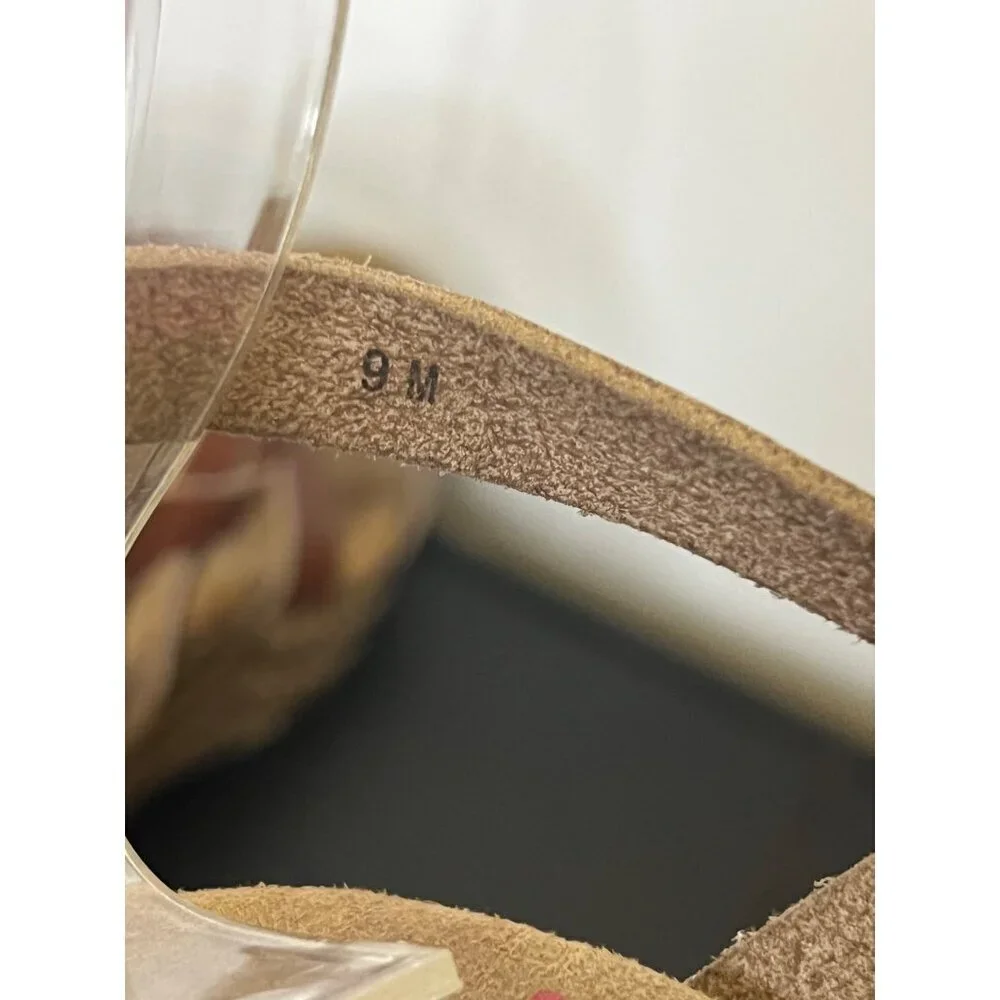 Jellypop Leather Strappy Sandal Wedges in Brown Size 9